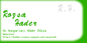 rozsa hader business card